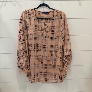 Women's Tan Plaid Top
